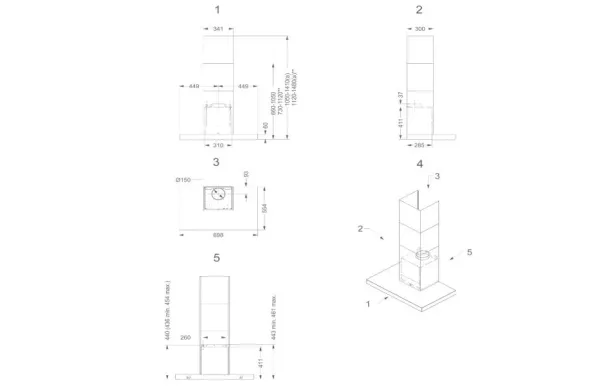 NOVY Hotte décorative mur D7600